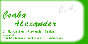 csaba alexander business card